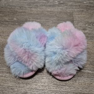 J. Crew Crew Cuts Toddler Kid Girls Faux Fur Slipper Sz 9 Nwot
